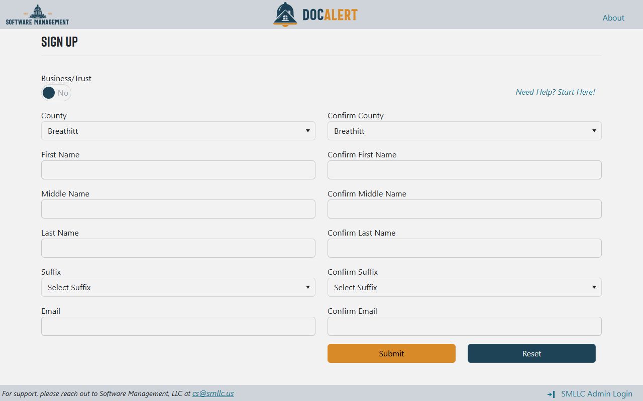Breathitt County clerk records DocAlert registration