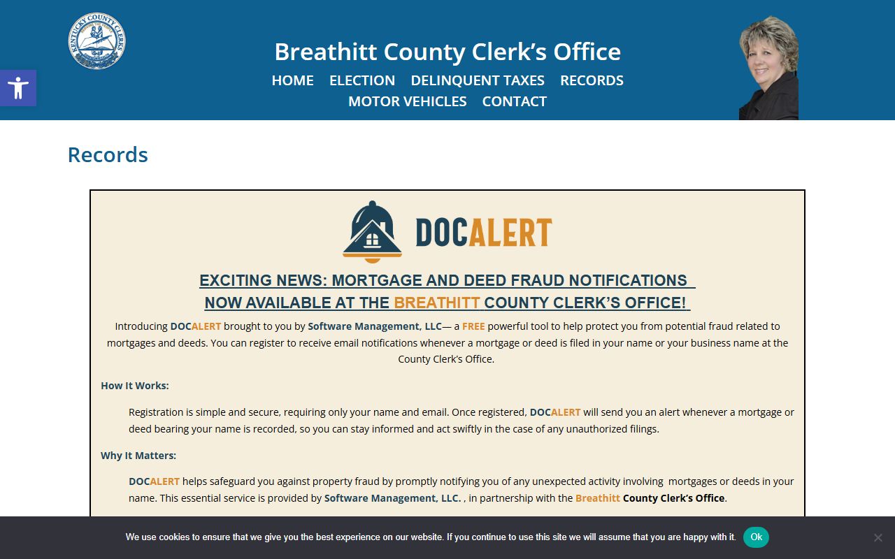 Breathitt County Circuit Court Clerk and County Clerk records split
