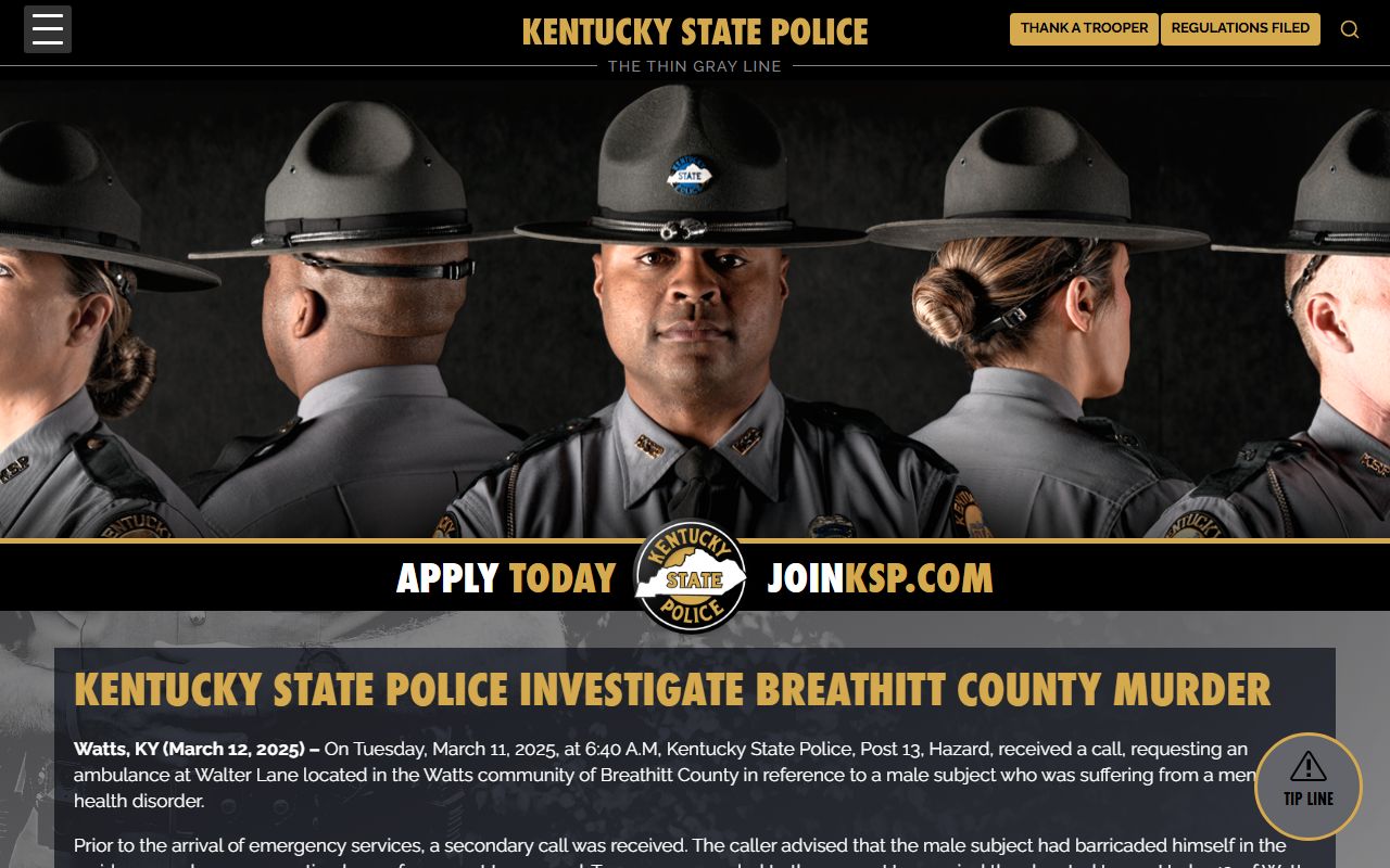 Breathitt County arrest records and court charges KSP murder investigation release