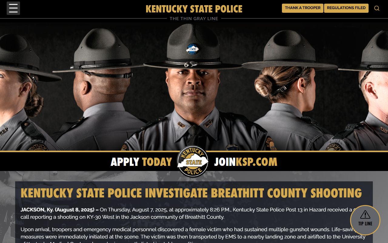 Breathitt County arrest records and court charges KSP shooting investigation release