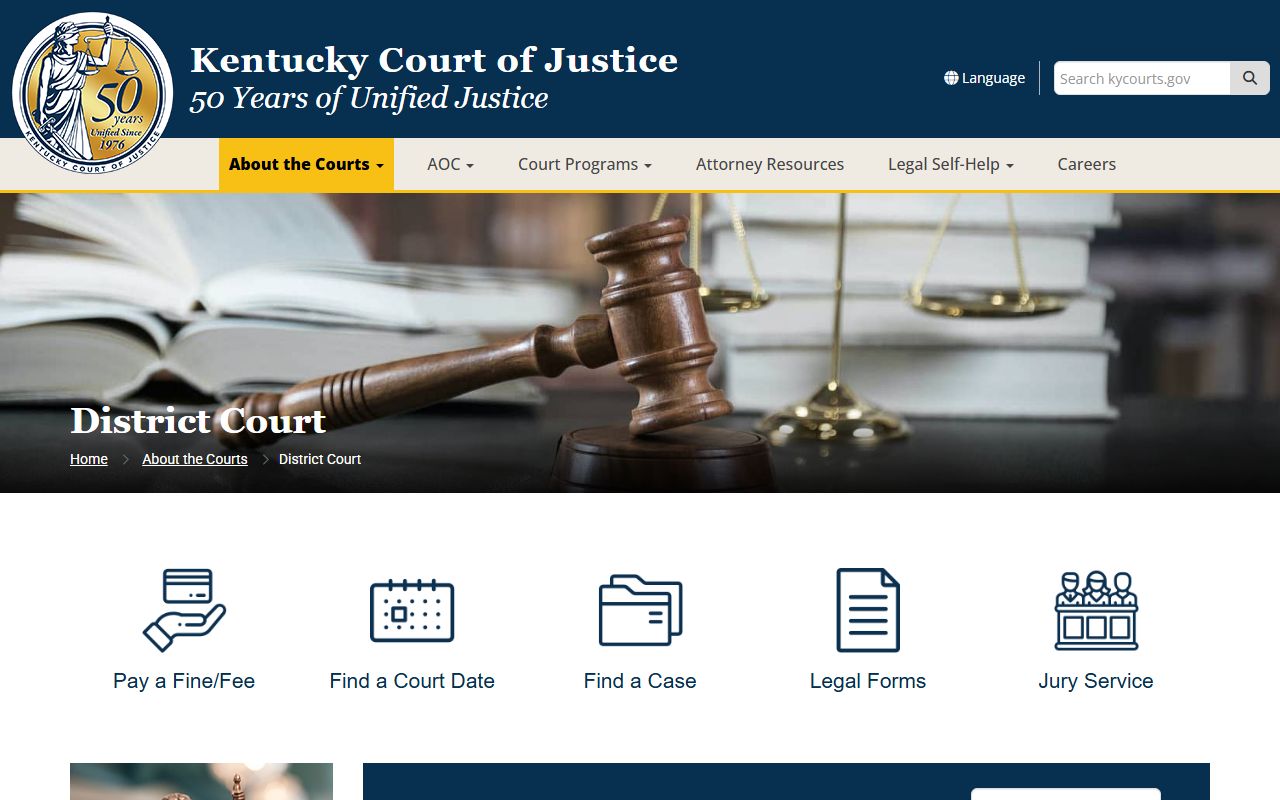 Breathitt County court dockets Kentucky District Court jurisdiction