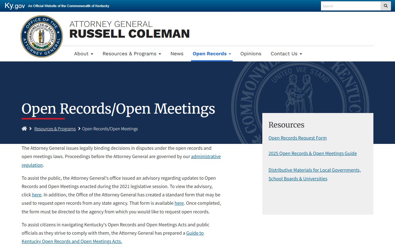 Breathitt County court records Kentucky open records resources