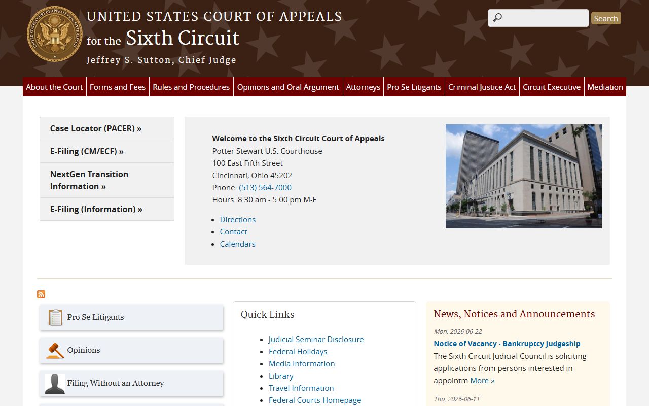 Breathitt County Circuit Court records and Sixth Circuit federal appeals